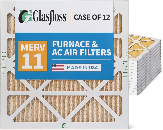 Glassfloss 18x18x1 MERV 11 AC & Furnace Air Filters. Case of 12. Actual Size: - Image 5