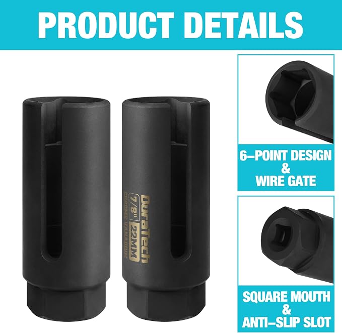 DURATECH O2 Oxygen Sensor Socket 3/8" Drive x 7/8", Oxygen Sensor Remover Tool - Image 6