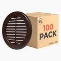 100-Pack 4" Round Air Vent Cover – Brown Plastic Soffit Air Vent Deflector by HVACOV