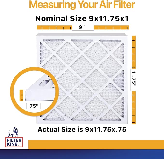 Filter King Air Filters 9x11.75x1 | 4-PACK | MERV 13 HVAC Pleated AC Furnace - Image 2