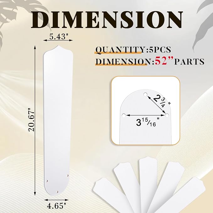 Lineshading 5 Pack 20" Replacement Fan Blades - Image 2