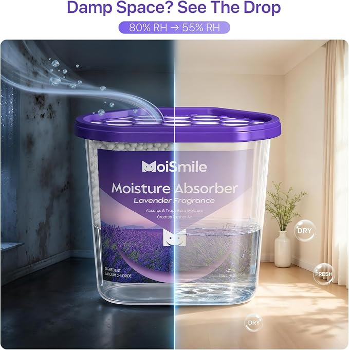Large Moisture Absorber Buckets, 14 oz Each, Lavender Scent, 3 Pack | 14 oz Net - Image 3