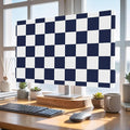 Navy Blue White Checker Indoor TV Cover, Elastic TV Screen Protector Buffalo by Unknown