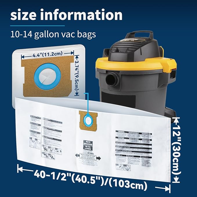 10 Pack Shop Vac 10-14 Gallon Vaccum Bags, ALYYDBG Type F 90662 9066200 9066233 - Image 4