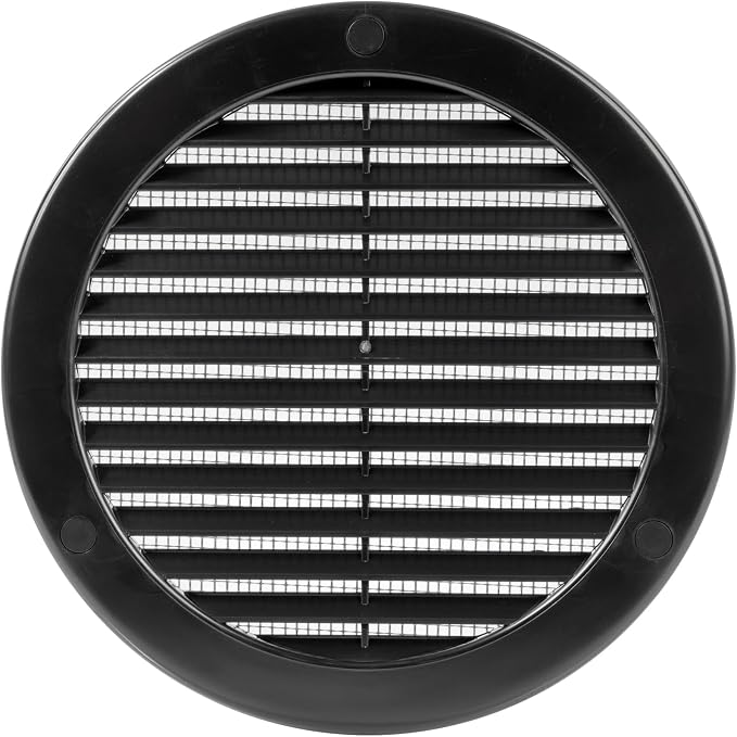 6" Round Air Vent Cover – Black Plastic Soffit Air Vent Deflector by HVACOV