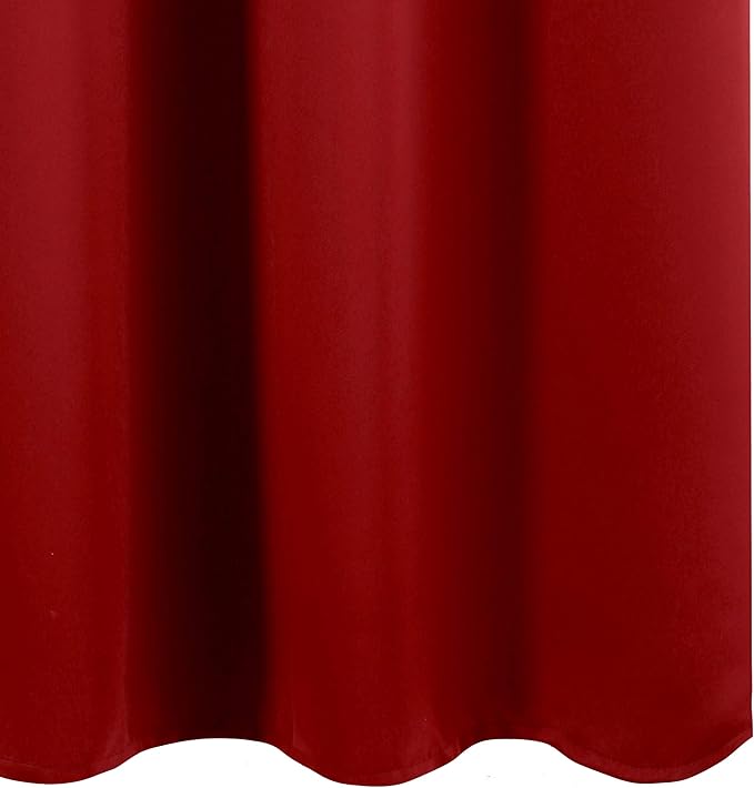 LEMOMO Red Thermal Blackout Curtains/52 x 54 Inch/Set of 2 Panels Room Darkening Curtains for Bedroom