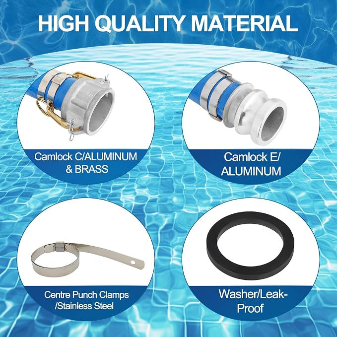 1.5" x 50 ft Backwash Hose for Swimming Pools, Heavy Duty PVC Water Lay Flat - Image 2