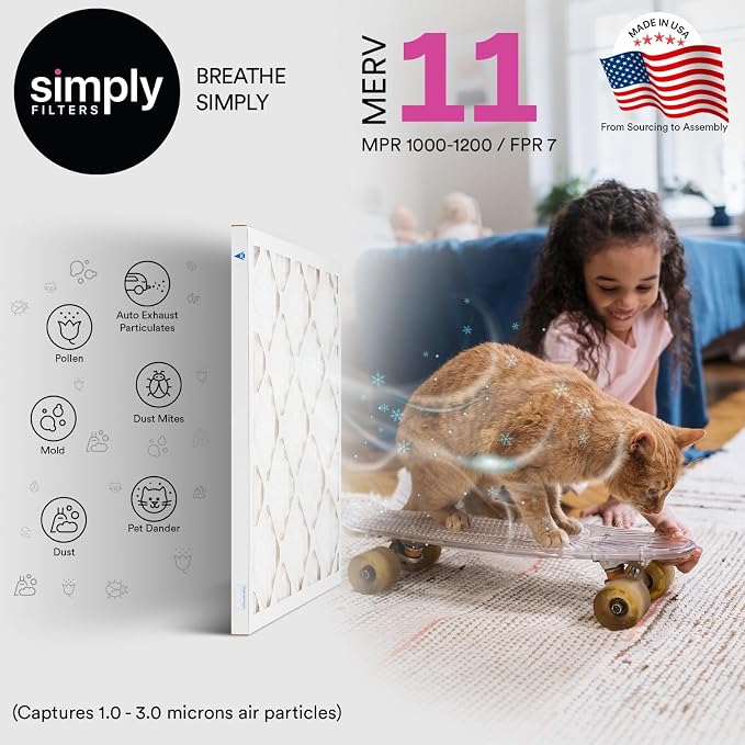 Simply 18x24x1 Air Filter, MERV 11, 12 Pack, - Image 2