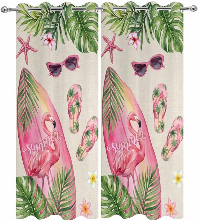 Summer Flamingbirds Outdoor Curtains - Image 9