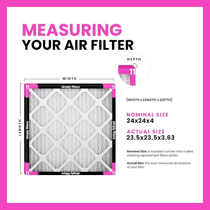 Simply 24x24x4 Air Filter, MERV 11, 6 Pack, Furnace Air Filter - Image 2