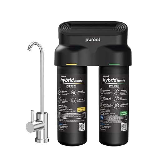 Pureal Hybrid Home PPU-1020D 2 Stage Under Sink Water Filter System, 10K Gallons by PUREAL