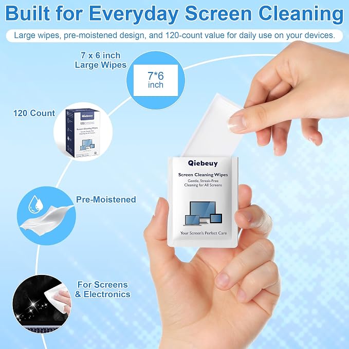 Screen Cleaner Wipes, Car Screen and More, Quick-Dry No Residue Wipes - Image 2