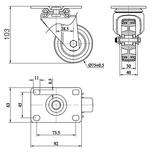 Finnhomy 3 Inch Swivel Casters Wheels Set of 4 Heavy Duty Plate Casters Premium - Image 7