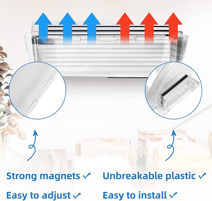 4 Pack Adjustable Air Vent Deflector, 9”-15” Transparent Deflector - Image 3