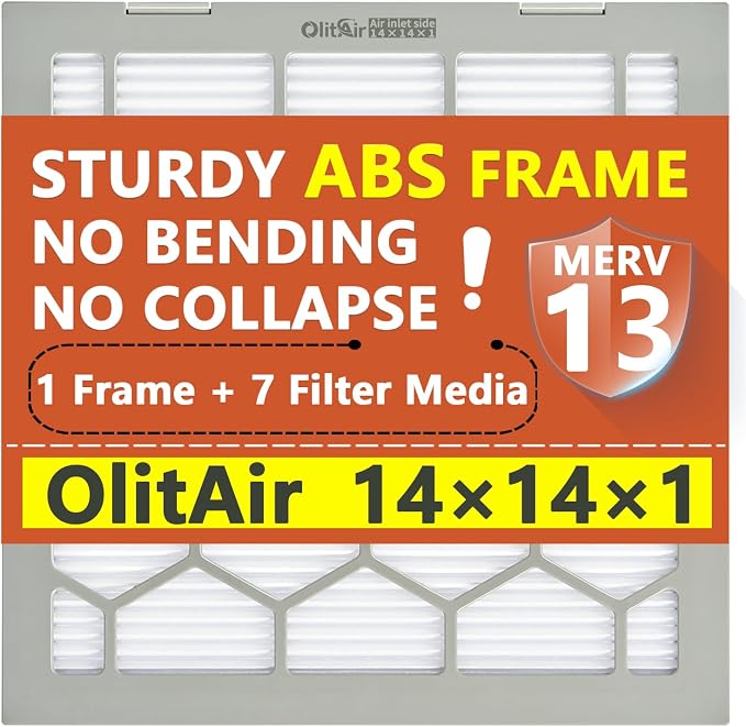 14x14x1 MERV 13 Air Filter, AC Furnace Air Filter, Reusable ABS Plastic Frame - Image 7
