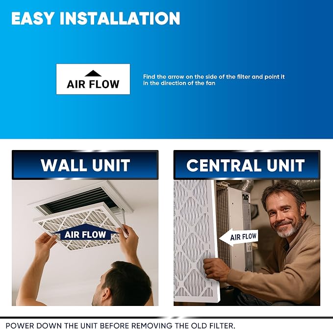 20x24x1 MERV 8 Air Filters 6-Pack, Actual Size 19.7" x 23.7" x 0.75" – - Image 5