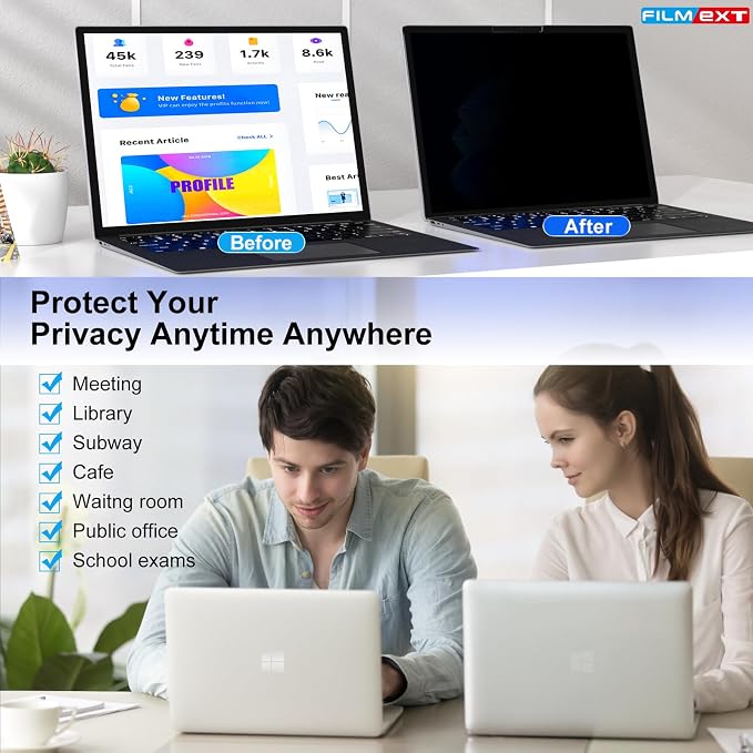 FILMEXT Privacy Screen for Microsoft Surface Laptop 15 inch 7th Model 2037/2108 - Image 3