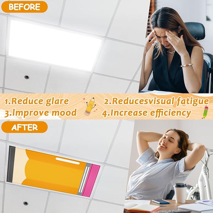 Wiooffen 6 Pcs Fluorescent Light Covers - Image 3