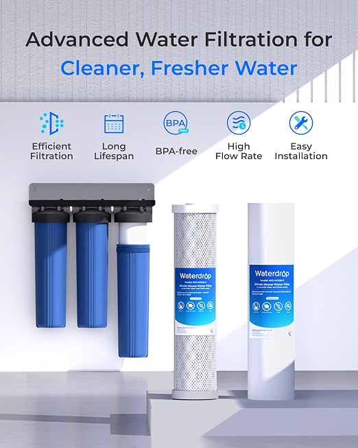 Waterdrop 3-Stage Whole House Water Filter System and Whole House Water Filter - Image 3