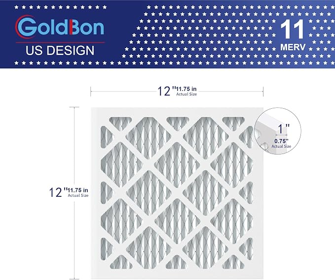 12x12x1 Air Filter 4 Pack MERV 11 MPR 1000 FPR 7- GoldBon AC Filter USA Design- - Image 2