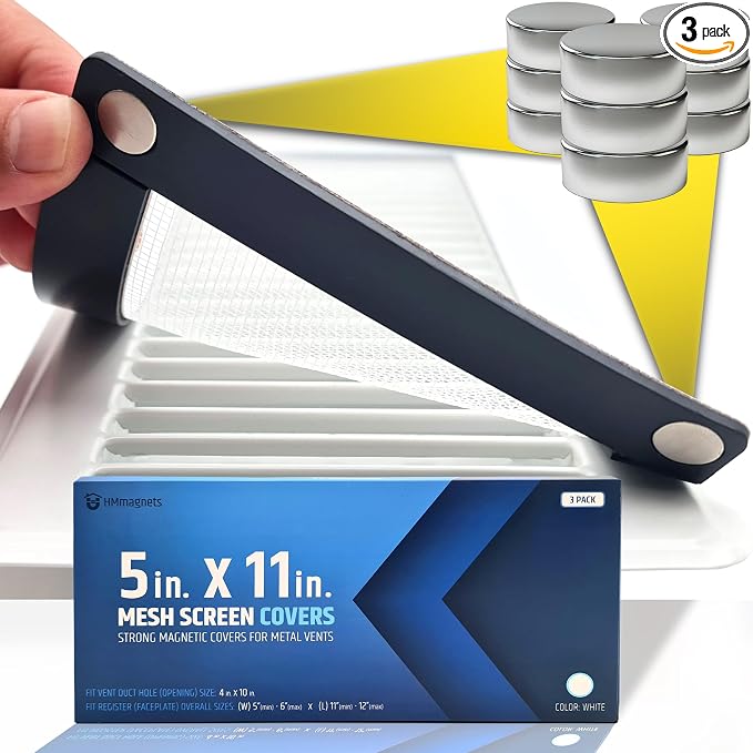 Powerful Magnetic Vent Screen Mesh Covers That Will Never Move or Fall by HMmagnets
