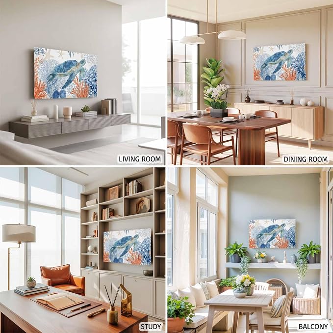 Summer Sea Turtle Coral Indoor TV Cover, Elastic TV Screen Protector Ocean - Image 5
