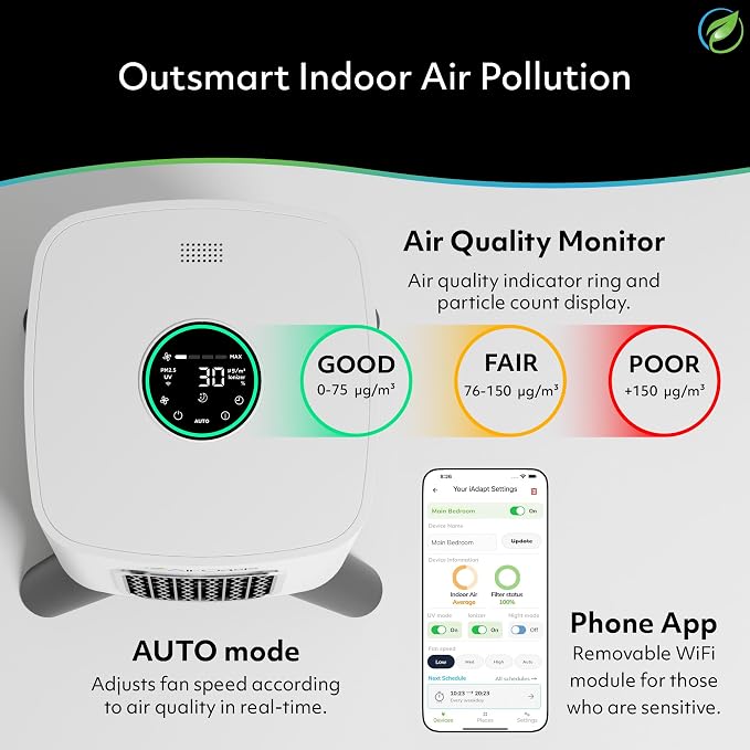 Air Oasis iAdaptAir 2.0 Accelerated Whole Home HEPA Air Purifier Bundle – 5 Air - Image 9