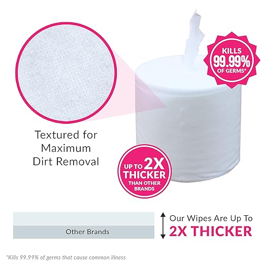 Sanitizing Wipes: 4000 Unscented Wet Wipes: 4 Refill Mega Rolls - Image 2