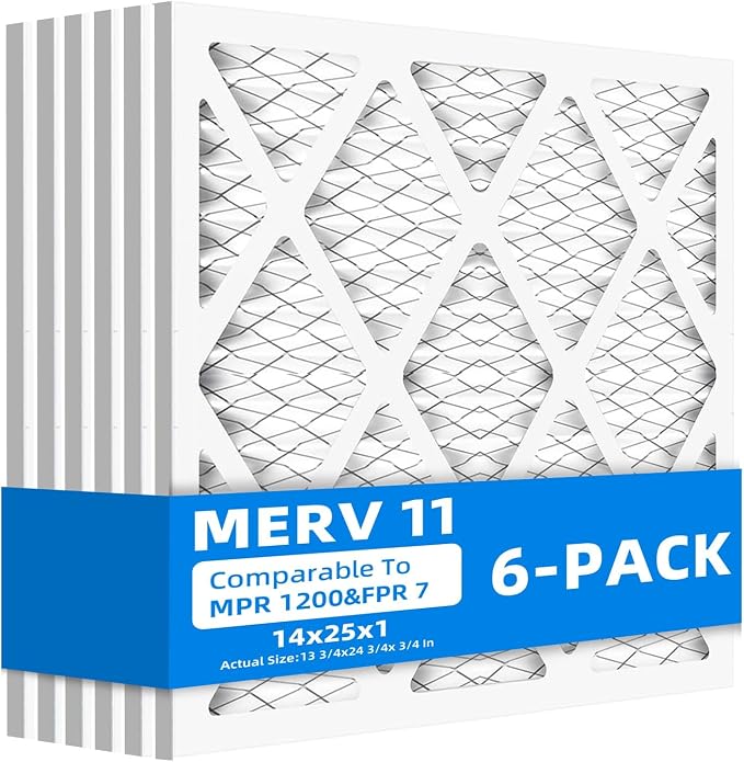 14x25x1 Air Filter, MPR 1200 & FPR 7, MERV 11 Pleated Air Filter by Chenzhit