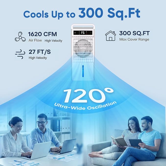 Portable Air Conditioners Fan, Windowless Evaporative Air Cooler 2 Modes & 6 - Image 5