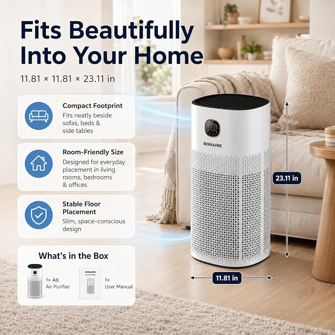 Bonaire Air Purifier for Home | for Large Rooms up to 3600 sqft | 3-in-1 HEPA13 - Image 9