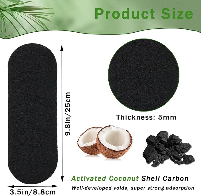 6PCS Ceiling Fan Filters for Blades, Unscented Activated Coconut Shell Carbon - Image 2