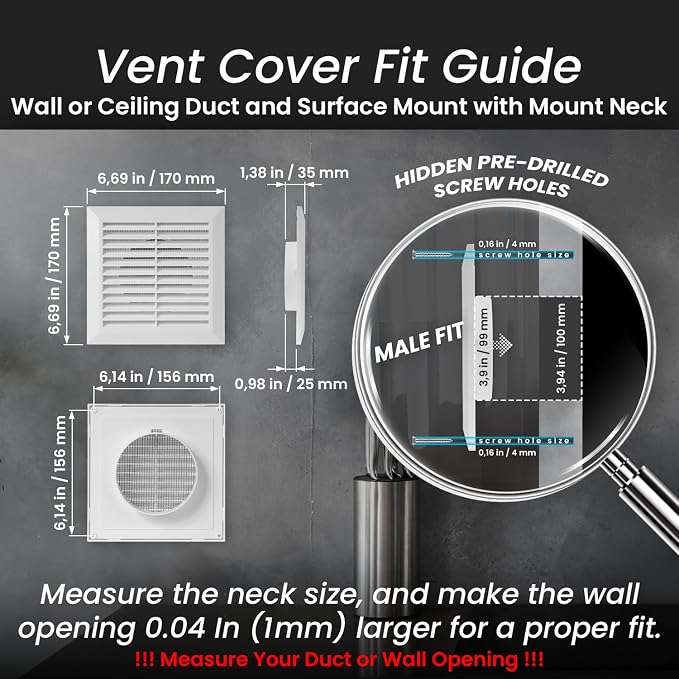 Repa Market 4 Inch White Air Vent Cover - Image 2