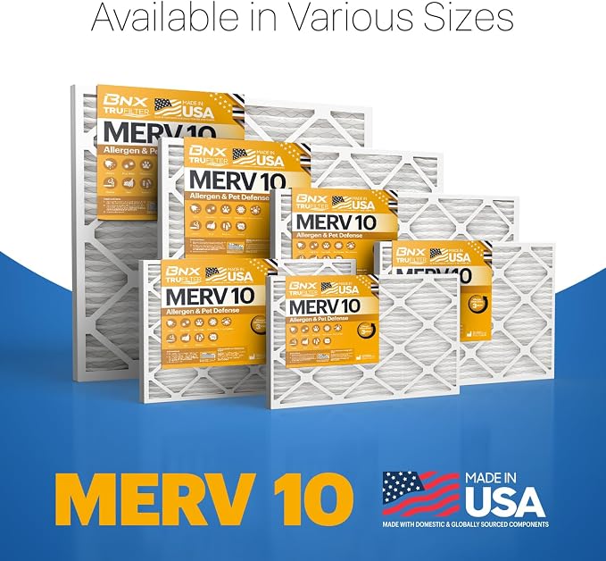 BNX TruFilter 20x25x1 MERV 10 AC Furnace Air Filter - Image 8