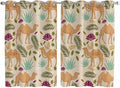 2 Panel Kitchen Cafe Curtains, Desert Camels Sunlight Filtering Nature Air by Hokiten