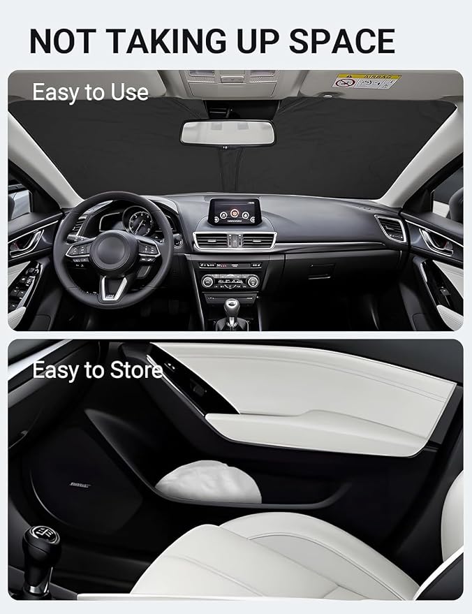 Proadsy 2026 Upgrade Front Windshield Sun Shade Foldable Sunshade Protector - Image 9