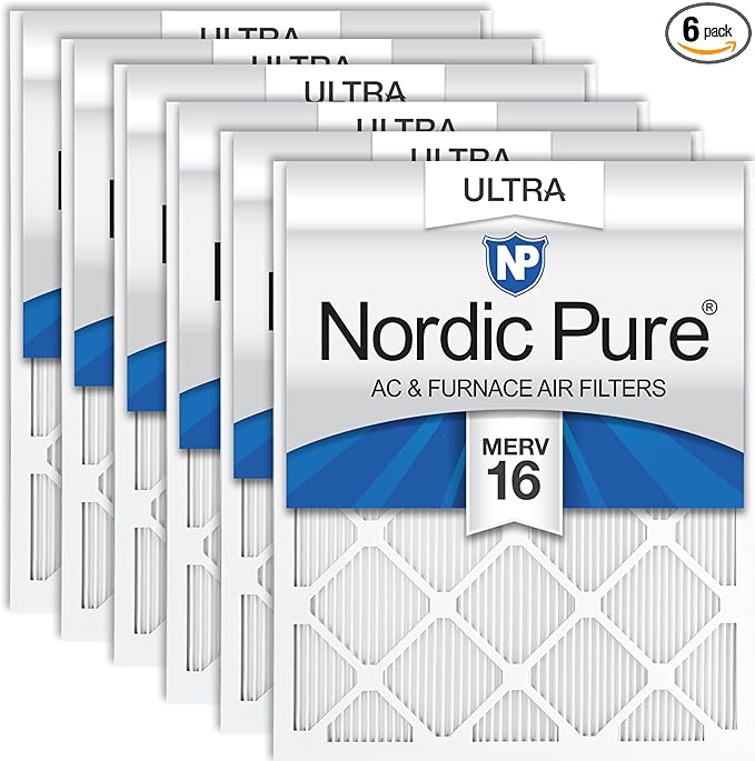 Nordic Pure 18x24x1 Pleated Ultra MERV 16 AC Furnace Air Filters–With 2.5X More by NordicPure