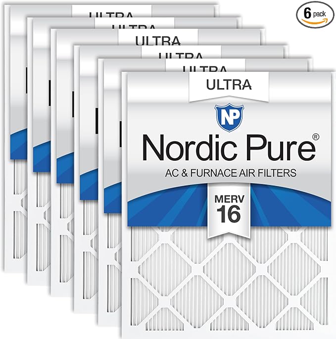 Nordic Pure 12x20x1 Pleated Ultra MERV 16 AC Furnace Air Filters–With 2.5X More by NordicPure
