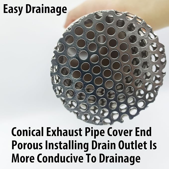 PVC Termination Vent Mesh Cap, 3.45in to 4.13in Rustproof Stainless Steel Mesh - Image 5