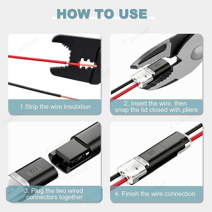 50PCS Quick Connect Wire Connectors, 2 Pin Low Voltage Plug-in Connectors - Image 5