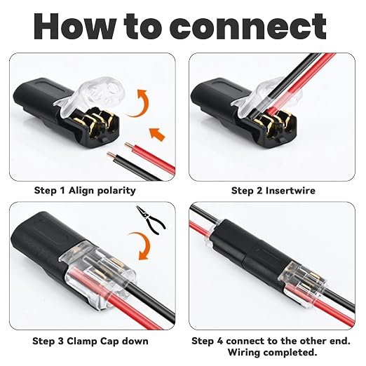 100Pcs Quick Connect Wire Connectors, Low Voltage No Stripping Double Wire Plug - Image 5
