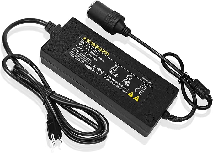 AC to DC Converter 12V 15A 180W, 100V ~ 240V to 12V 15A Car Cigarette Lighter by TOUYINGER