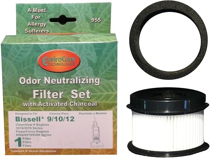 EnviroCare Replacement Vacuum Cleaner Filter made to fit Bissell 9/10/12 HEPA by EnviroCareTechnologies