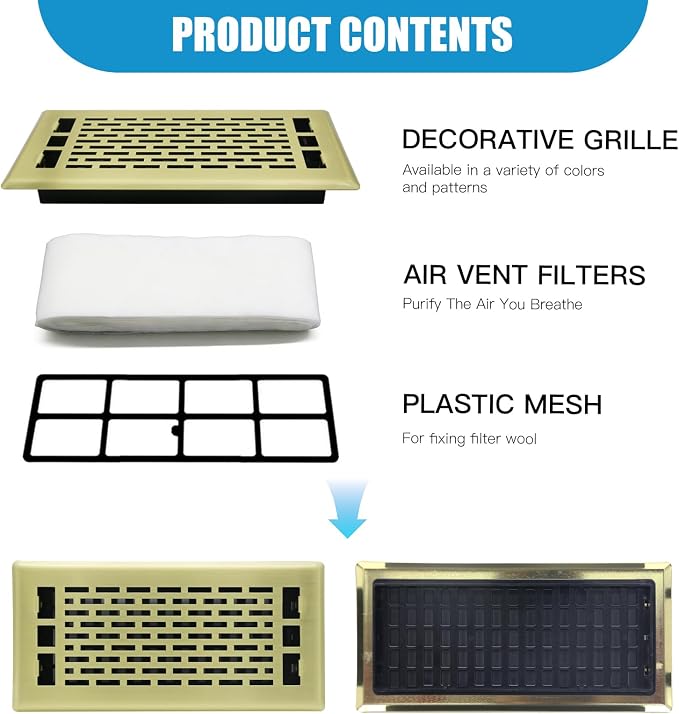 4x12 Inch Brushed Gold Floor Register - Image 7