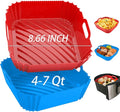 2Pcs Silicone Air Fryer Liners Reusable Square Thickened Airfryer Basket by Unknown