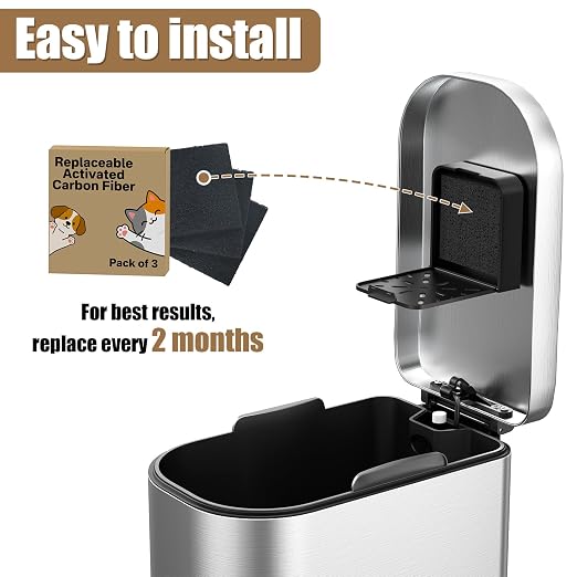 3-Pack Trash Can Odor Filter Refills, Carbon Filters Dog Poop Trash Can - Image 5