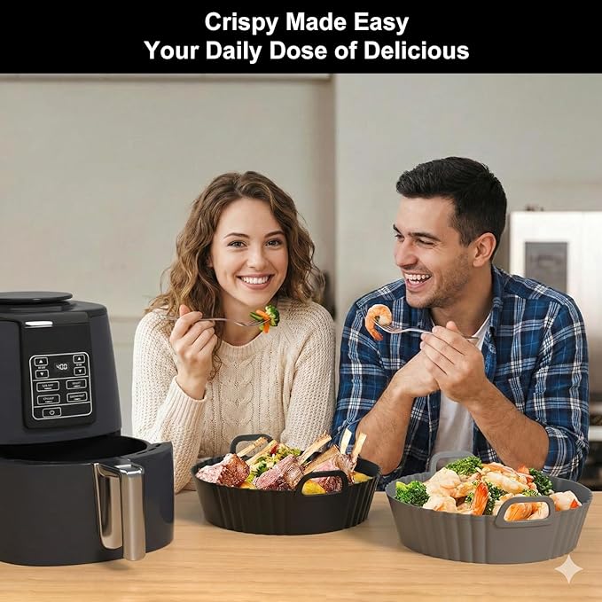 Round Silicone Air Fryer Liners 2 Pack - Image 6