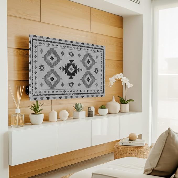 Southwestern Tribal Geometric Indoor TV Cover, Elastic TV Screen Protector - Image 2