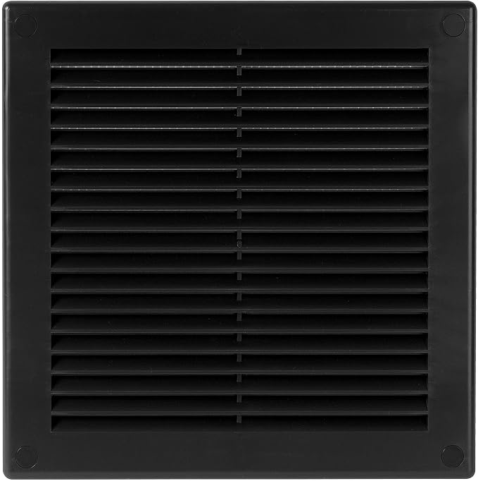 Awenta 6" x 6" Inch Square Plastic Black Ventilation Grille - Image 3