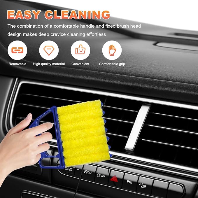 Sun Walker 2 PCS Blind Cleaner Duster Tool, 7-Finger Auto Dusting Cleaner Brush - Image 4